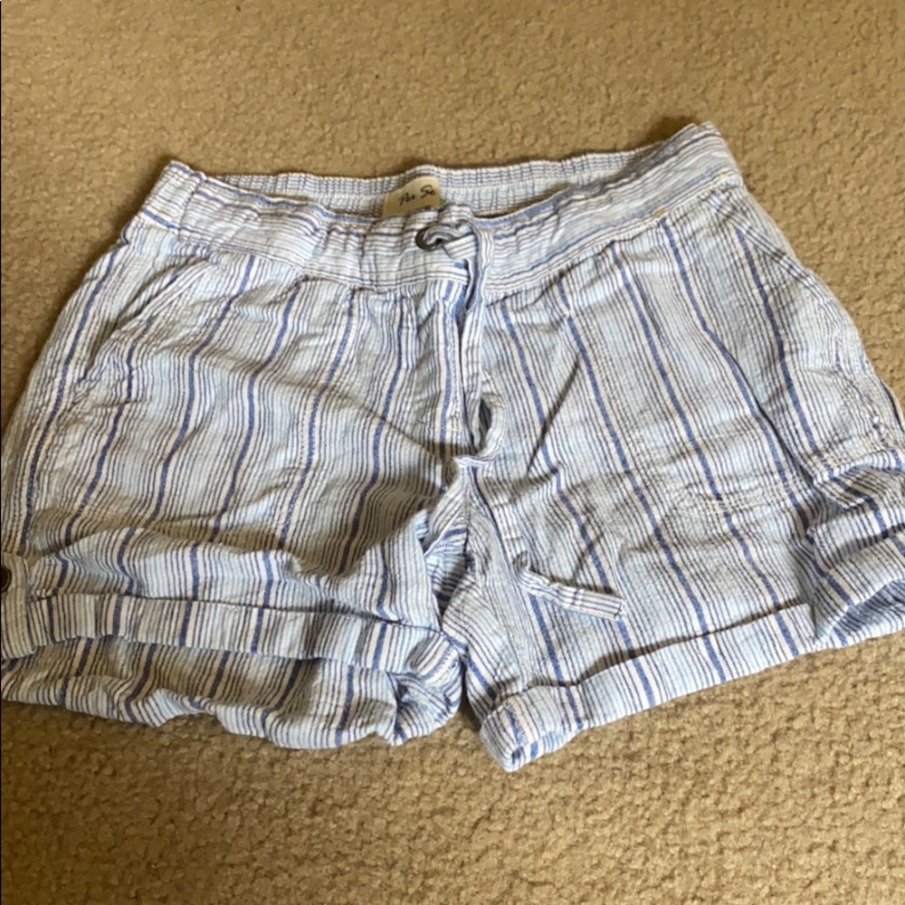 Blue and white stripped shorts